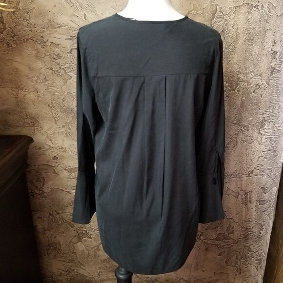 Zara Basic long sleeve silky black tunic size XS - Picture 2 of 4